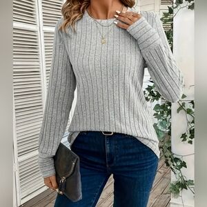 NEW Crewneck Ribbed Long Sleeve Knit Top Sweater Women's Size XXL (14)